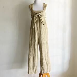 Madewell 00 Cap Sleeve Tie Jumpsuit Linen Blend Summer Spring Casual